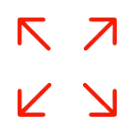 Red gauging critical dimensions icon
