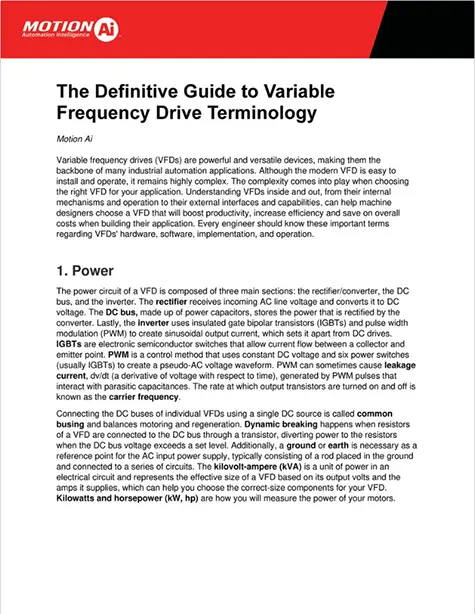 White Paper on The Definitive Guide to Variable Frequency Drive Terminology