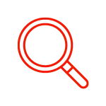 Red inspection verification icon