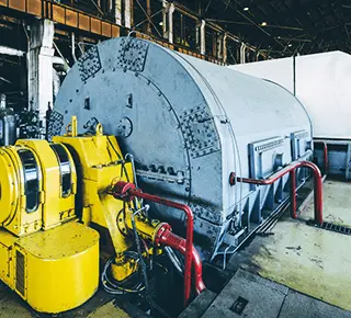 Industrial turbine power equipment in factory