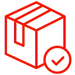 Red process and packaging icon