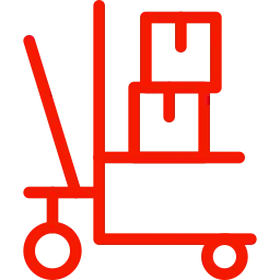Red materials handling icon