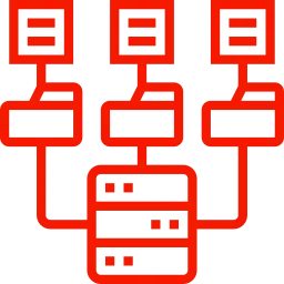 Red distributed control systems icon