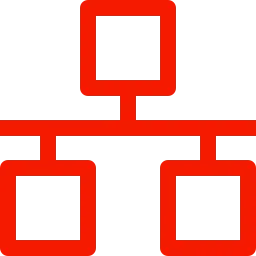 Red data and networking icon