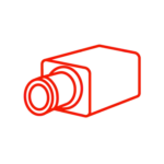Red machine vision inspection icon