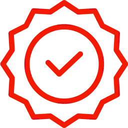 Red quality assurance icon