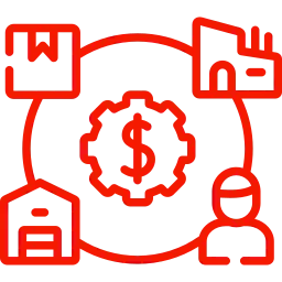 Red allow for netter allocation of resources, value chain icon