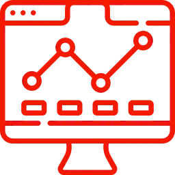 Red data collection icon