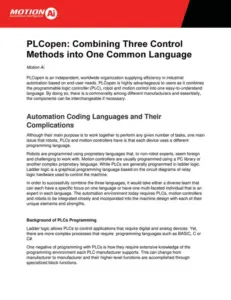 PLCopen: Combining Three Control Methods into One Common Language white paper thumbnail cover image