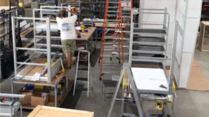 Man working on panels