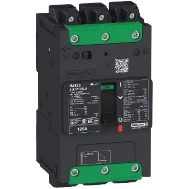 Square D PowerPact B-Frame Molded Case Circuit Breakers on a white background